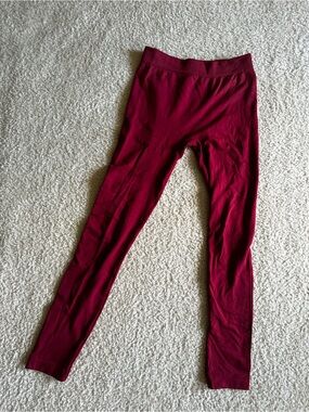 Deep Wine Red Knit Leggings